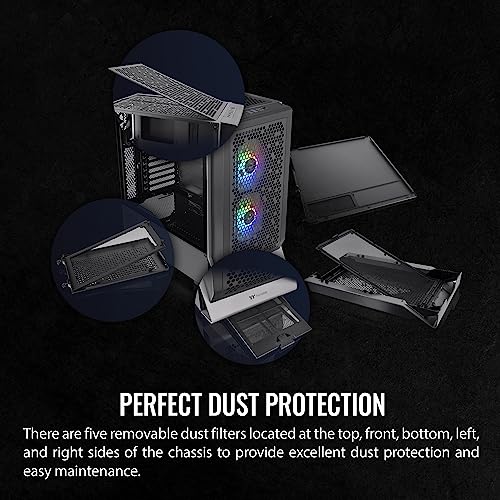 Image of Thermaltake Ceres 300 Black Mid Tower E-ATX Computer Case with Tempered Glass Side Panel; 2xCT140 ARGB Fan Preinstalled; Rotational PCIe Slots; CA-1Y2-00M1WN-00; 3 Years Warranty