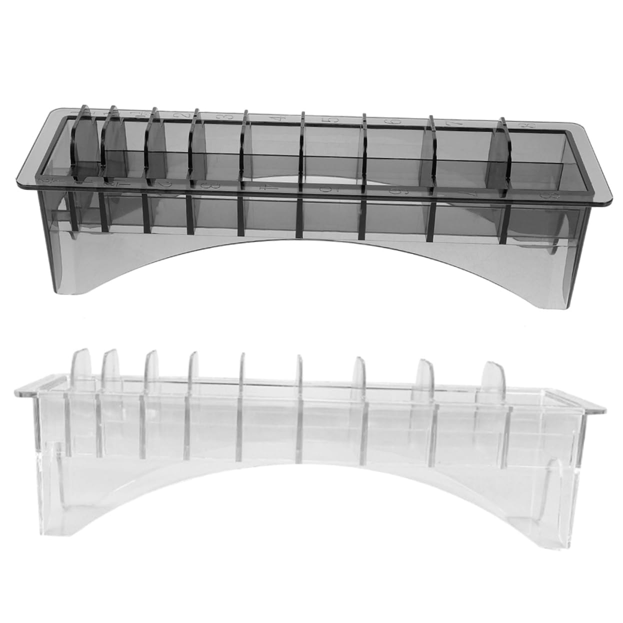 Ipetboom Clipper Guard Holder for Barbershop 2pcs Plastic Guide Comb Box Hair Clipper Caliper Stand Barber Accessory Case