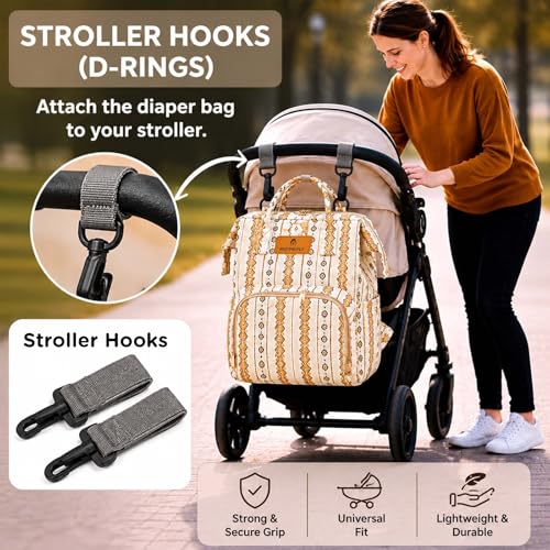 Image of Motherly Patented Diaper Bag Backpack for Moms | Waterproof Baby Travel & Maternity Bag |Spacious Nappy Bag with Multiple Compartments, Insulated Bottle Pockets & Warranty (VivaLuxe Series)