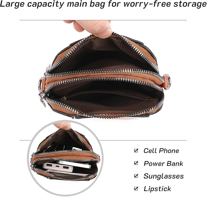 Friendlyk Crossbody Bag, Women'S Soft Leather Mobile Phone Bag Messenger Bag, Leather Small Crossbody Bags Shoulder Purses2