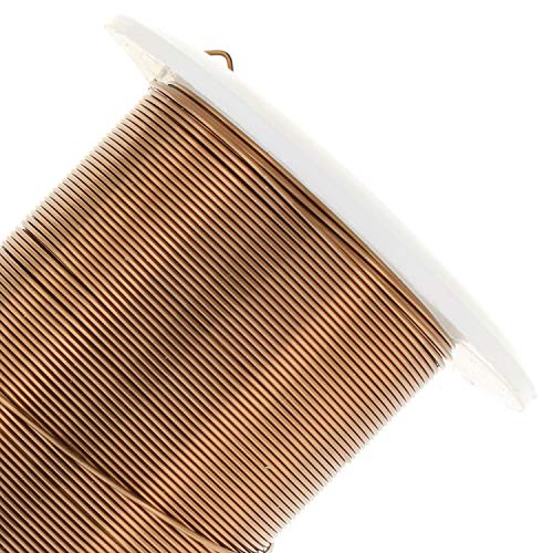 Image of The Beadsmith Wire Elements 24-Gauge Lacquered Tarnish-Resistant Copper Wire for Jewelry Making, 30 Yard, 27.43 Meter Spool (Antique Brass Color)