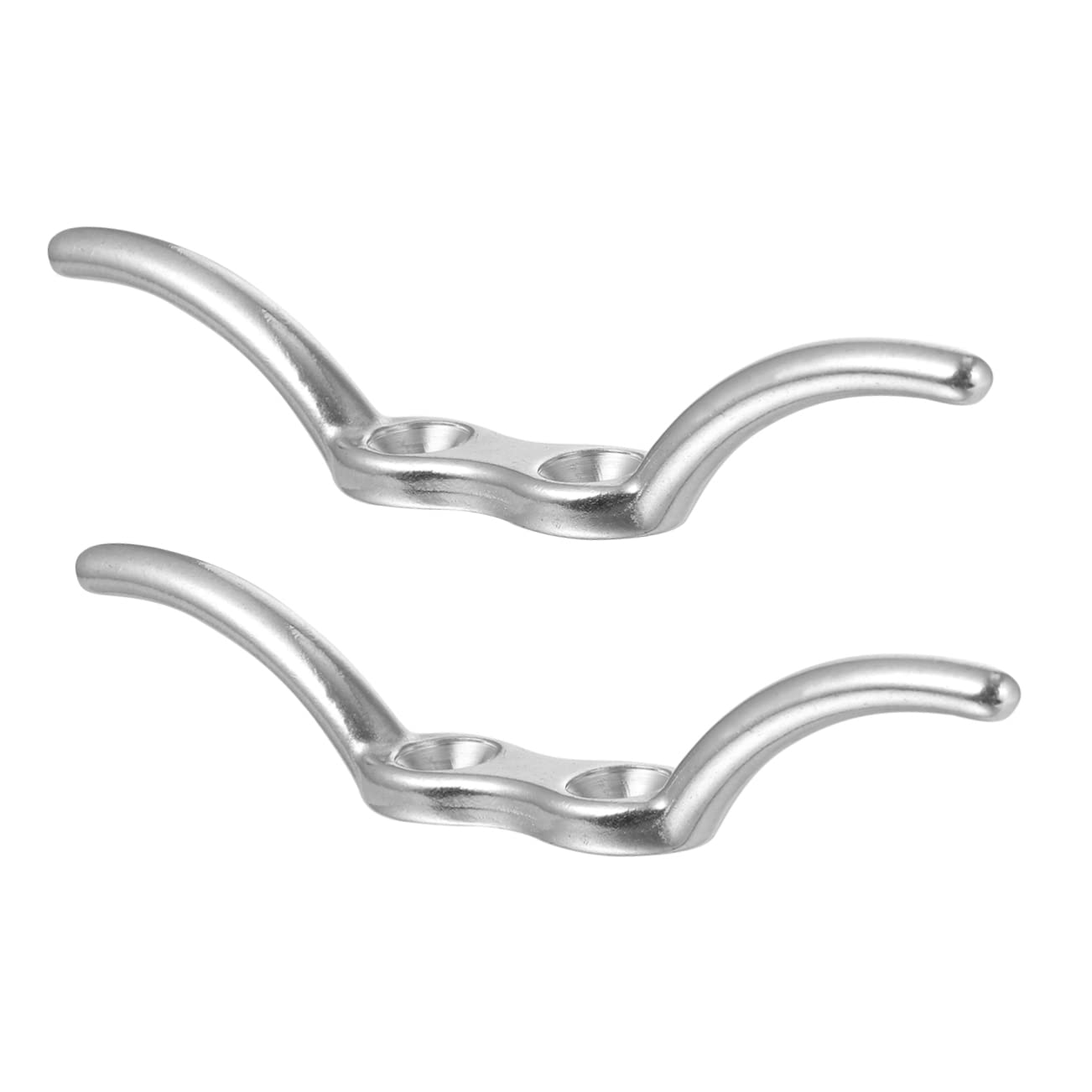 balacoo 2 Pack of Boat Cleats Stainless Steel Rope Hitch Small Size for Kayak Temporary Docking Corrosion Proof