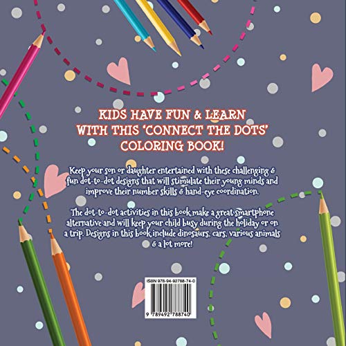 Connect the Dots Coloring Book for Kids Ages 8-12: Fun dot-to-dot designs (including dinosaurs, cars, animals & more!) (Hobby Photo Illustrator Therapy) image 4