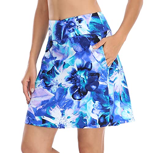 Image of M MOTEEPI Modest Knee Length Skorts Skirts for Women Tennis Athletic Golf Skort with Pockets UV Protection High Waist