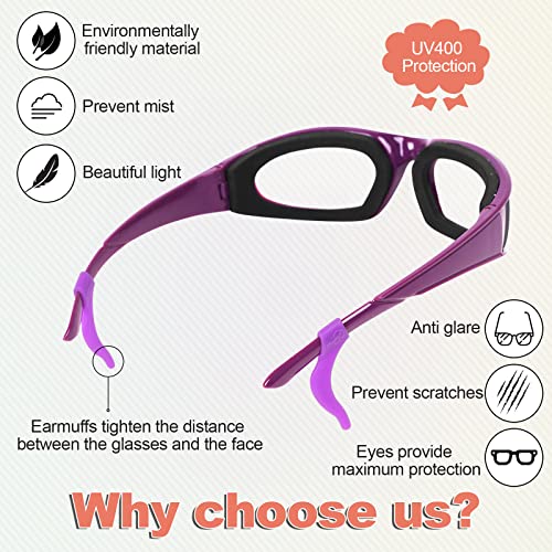 shenghang Onion Goggles Tear Free Saftey Glasses for Kitchen Anti-tear Dustproof, Anti-fog Windproof (Purple)