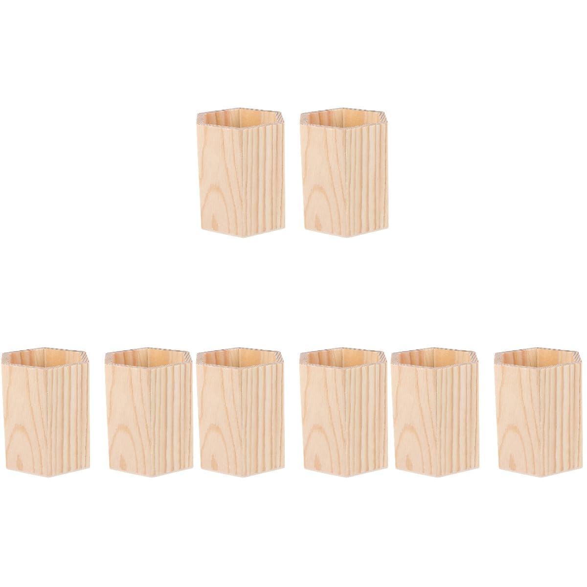 GALUBUBU Wooden Pen Pots for Desk, 8 PCS Pencil Holder, Pencil Pot for Desk