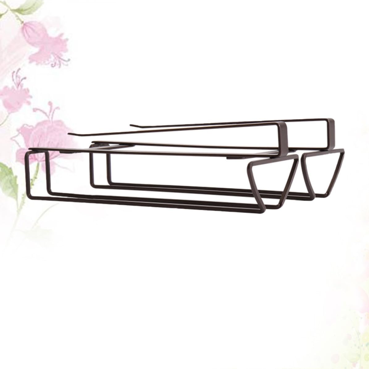 Kichvoe Wine Glass Holder Iron Double Row Punch Free Drying Rack