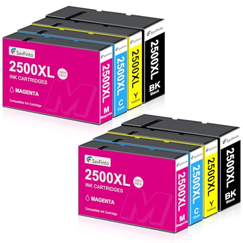 SavFinto PGI-2500XL Cartuchos de impresora de repuesto para Canon 2500XL PGI2500XL Cartuchos de tinta compatibles con Canon Maxify MB5000 MB5050 MB5100 MB5150 MB5155 MB5300 MB5350 MB5400 MB5450 MB5455