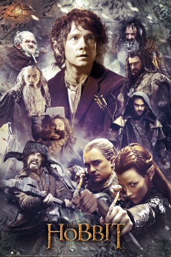 Affiche Le Hobbit Desolation of Smaug édition personnages papier haute densité