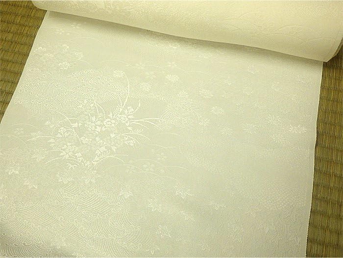 Amazon.co.jp: 反物 白生地 寿光織 白紋綸子 正絹 未仕立てJ749 