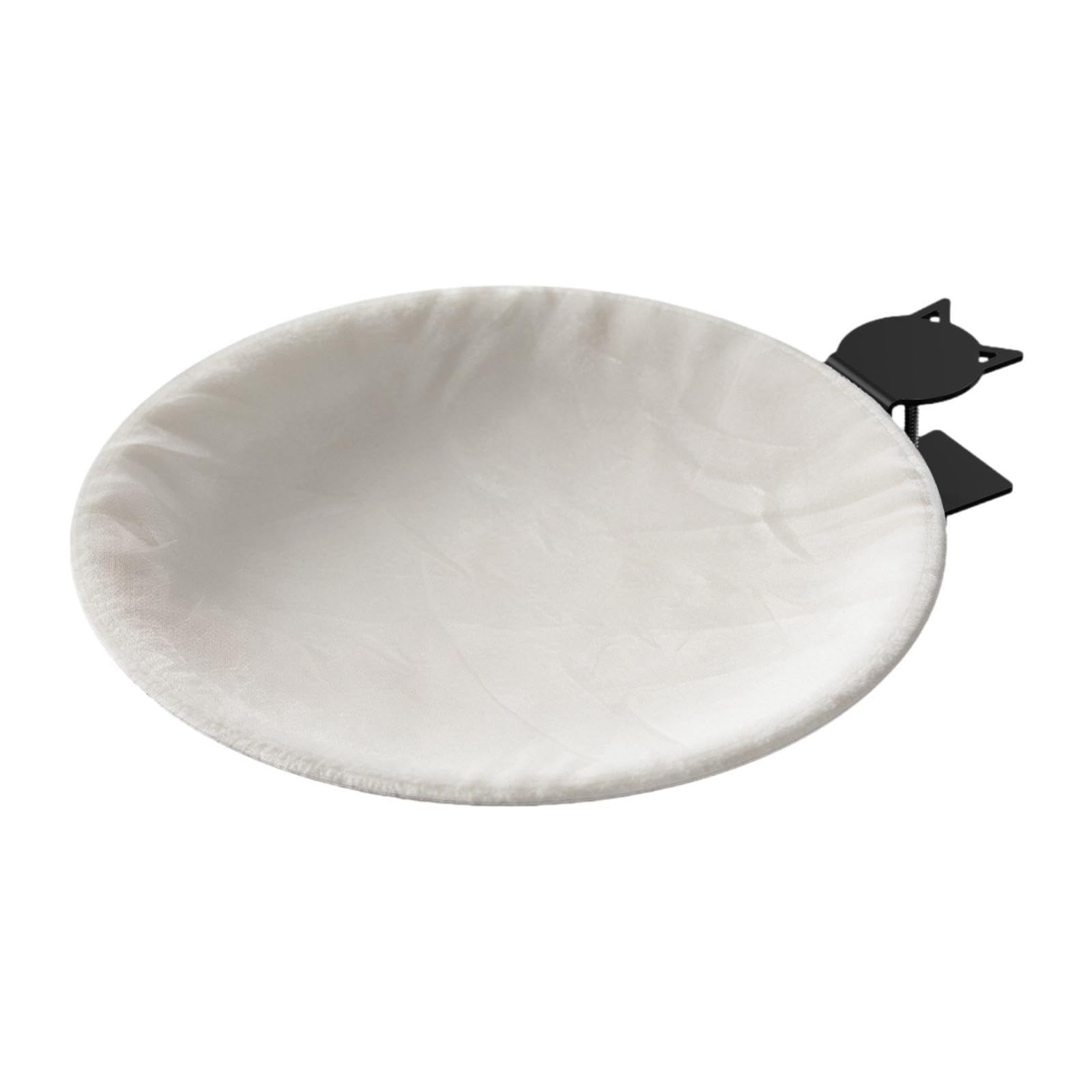 Hamaca de Escritorio con Abrazadera, Soporte Metálico, Estructura de Poliéster Reforzado, Fácil de Instalar, Adecuada para Gatos de Interior, Ventana, Blanco