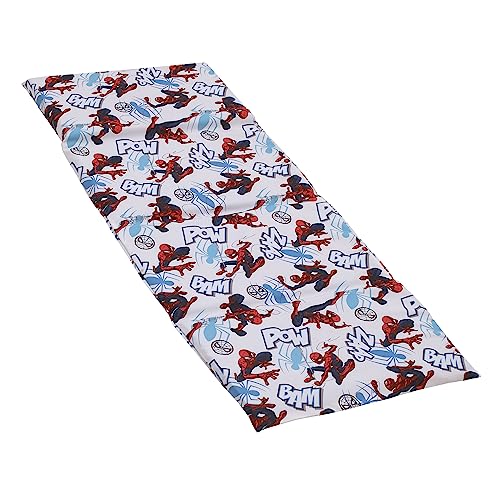 NoJo Marvel Spiderman to The Rescue Red White and Blue Preschool Nap Pad Sheet
