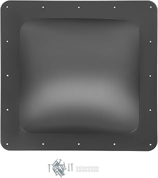 18" x 18" RV Skylight Replacement Cover, UV-Resistant Skylight Shower Outer Dome 14" x 14" Openings Roof for Campers Trailer Fifth Wheel Food Truck Motorhome, Black