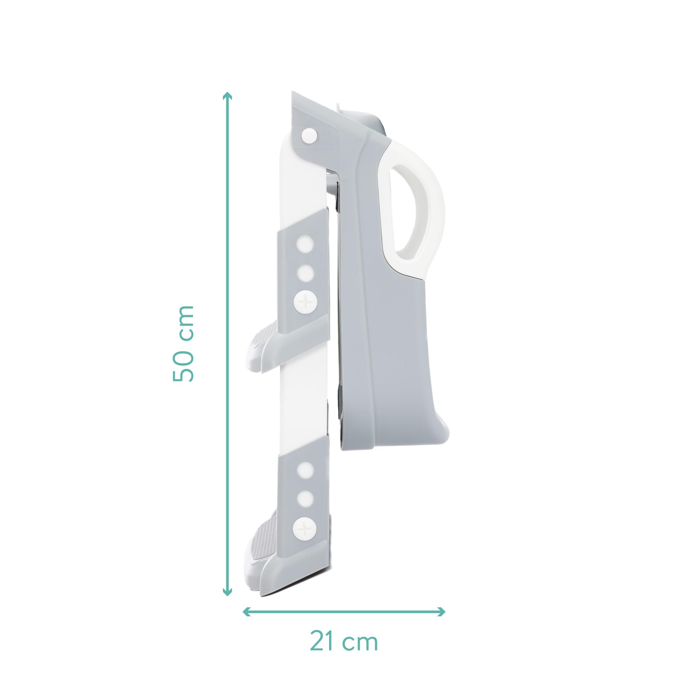 Fillikid Toilettentrainer Exklusiv | Toilettensitz mit Treppe für Kinder ab 24 Monaten | Höhenverstellbar, rutschfest & klappbar | Mit Haltegriffen & weichem Sitzpolster | Toilettentrainer | Höhenverstellbar, Rutschfest & Klappbar, Mit Haltegriffen, Weich