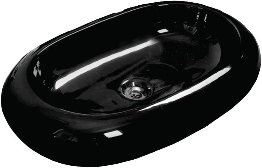 Mozio Ceramic Designer Sanitary Ware Table Top Washbasin Julie (Black)