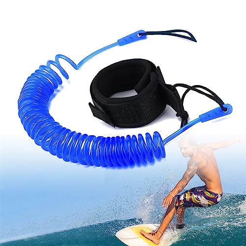 MAJOYLIFE 10 Pies Leash Paddle Surf,Correa de Tabla de Surf para Stand Up Paddle Board,Bodyboard,Kayak y Otros Deportes Acuáticos (Azul)