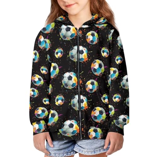 Image of Coloranimal Unisex Girls Boys Long Sleeve Casual Hoodies & Sweatshirts Tops Kids Zip Up Jacket Coat Age 6-16 Year