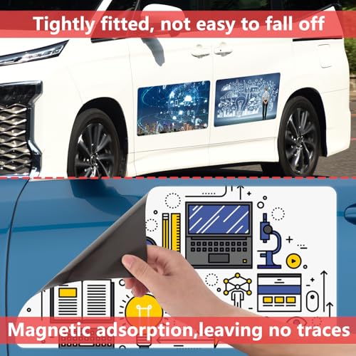 Image of 4 Pack Blank Car Magnets, 24 inch x 12 inch Car Door Magnets Signs, Rounded Corners Magnetic Vehicle Sign for Car to Advertise Business and Cover Company Logo, Prevent Car Scratches & Dents