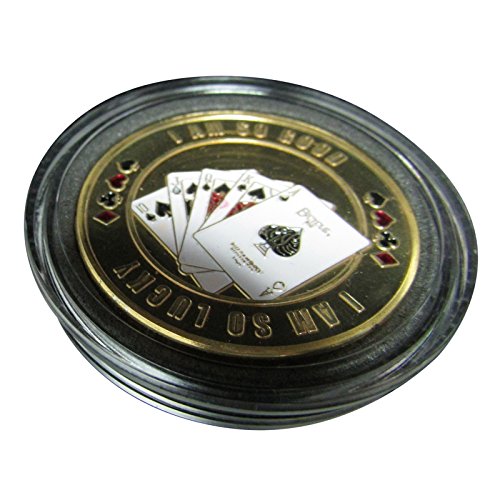 MRC POKER Hand Painted Poker Card Guard Cover Protector - I Am so Lucky