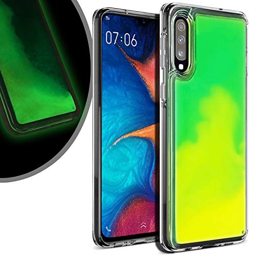 Vensen Liquid Fluorescent Case For Samsung Galaxy A50 Soft Tpu Luxury Glow In The Darkness Noctiluncen Luminous Neon Sand Case Fit 2019 6.4" Galaxya50 (Green) #TOP11