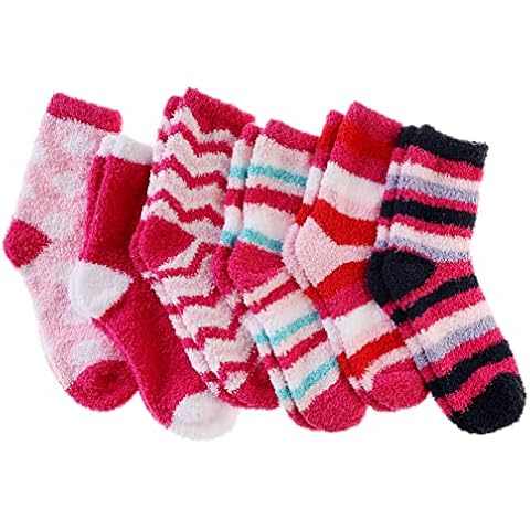 Fuzzy Socks For Women Fluffy Slipper Cozy Winter Soft Comfy Plush Thermal Casual Warm Cabin Socks (6 Pairs Rose Red) Cover