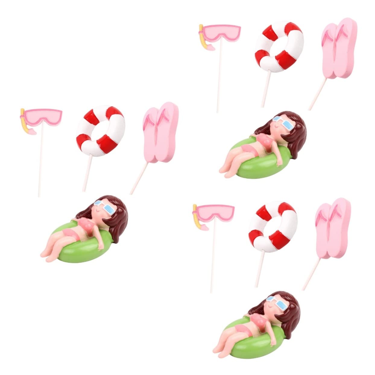 Abaodam 3sets Cake Toppers Estivi Tema Spiaggia Decorazioni Per Torte Con Motivi Estivi Adornamenti Per Feste e Compleanni Design Creativo e Perfetti Per Torte e Dessert Da Festa