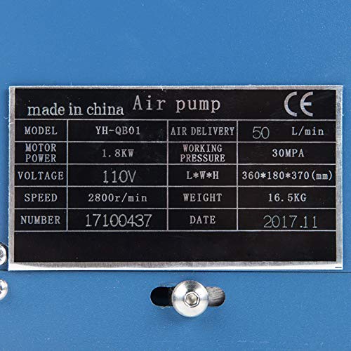 Orion Motor Tech High-Pressure Electric Air Compressor Pump with Pressure Gauge, 4500 PSI/30 MPa /300 BAR Air Pump for Air Rifle PCP Airgun Paintball Scuba Fill Station for Fire Fighting and Diving