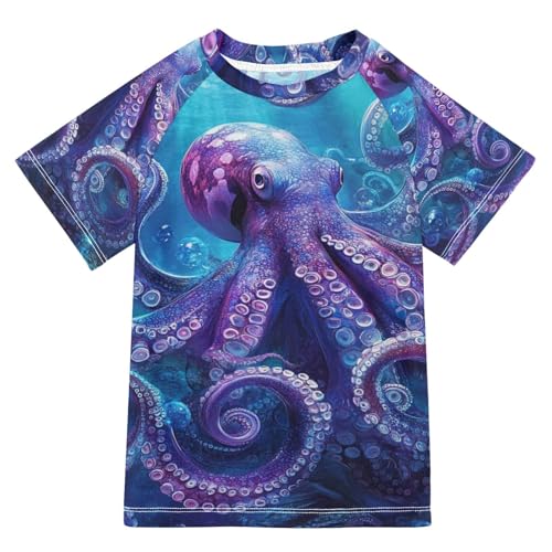 Kids Swimsuit Squid Sea Ocean Sunscreen T-Shirts Swimwear Sets UPF 50+