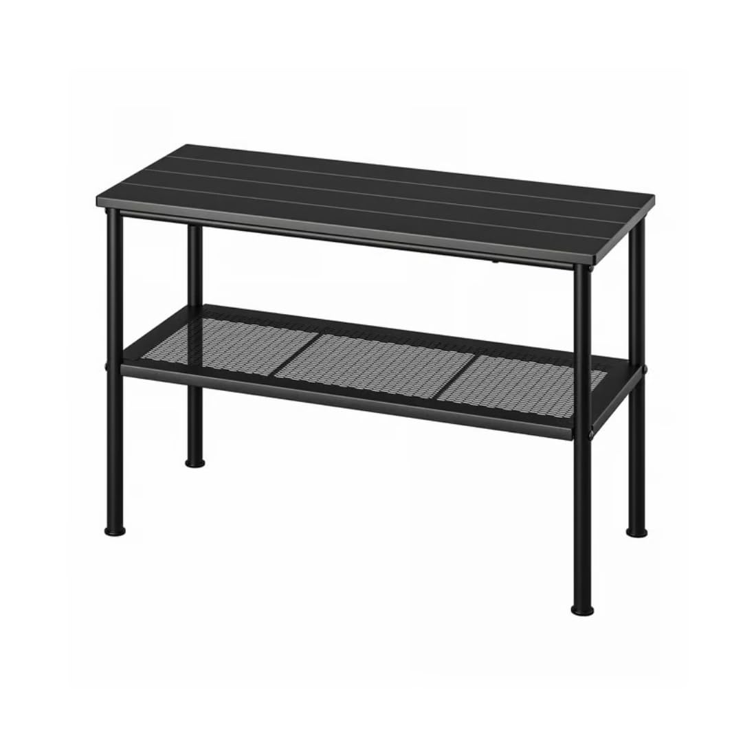 Ikea NIPÅSEN Bench with Shoe Storage, Black, 79x35x52 cm with BAGGMUCK Shoe Mat, Grey, 71x35 cm and VIKFJÄRD Washcloth, Grey, 30x30 cm