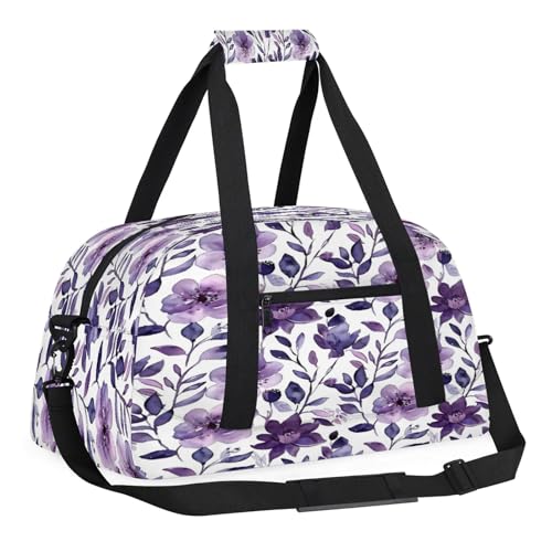 Cute Watercolor Floral Small Gym Bag 18 inch Carry On Duffel Bag for Weekender Travel Sports Workout Yoga Gymnastics Dance Ballet2