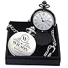 EDSG Personalised Engraved Pocket Watch and Chain - Custom Gifts for Men, Father's Day, Grandad - Silver Design with Gift Box #2