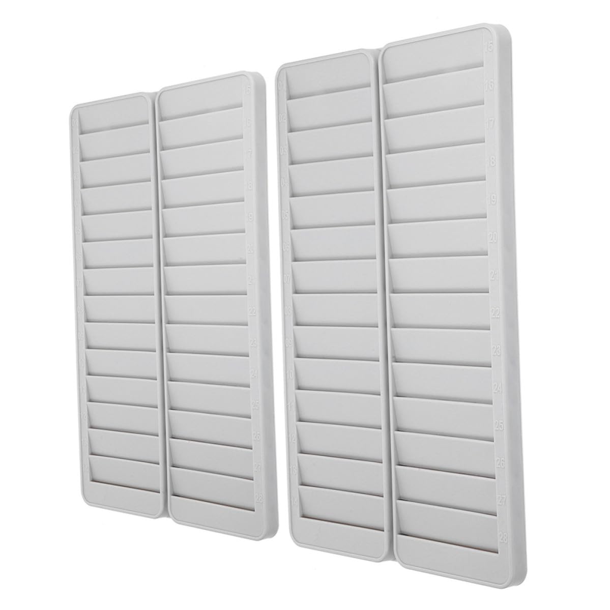 Porta Carte in Plastica Robusto 28 Slot, Supporto per Schede Orario, per Ufficio e Magazzino, Set da 2 Pezzi Adesivi Numerati