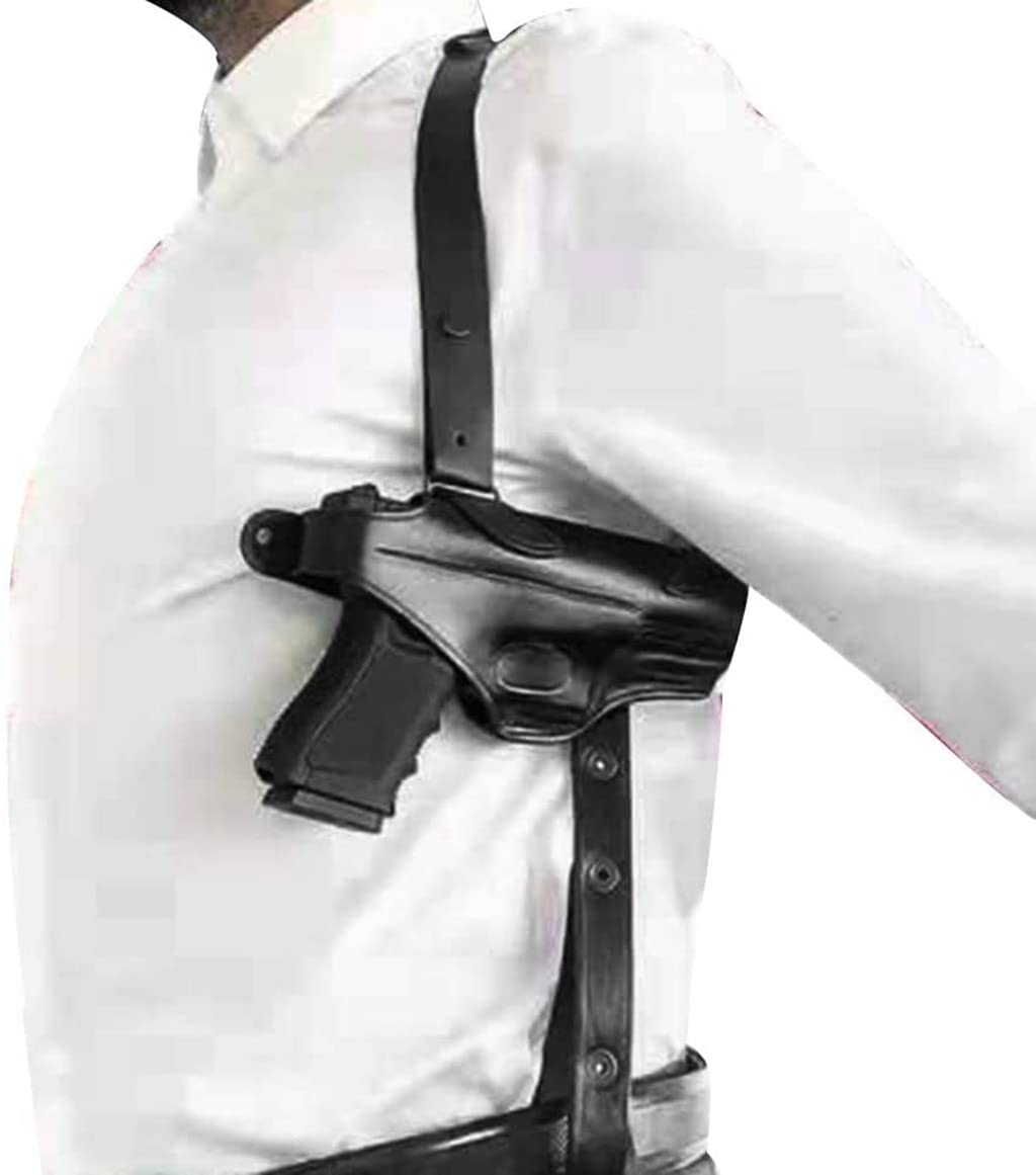 Fondina Verticale Pera, Fondina Pera Doppia Sotto L'Ascella, Fondina Pera Tattica in Pelle/Black/Size