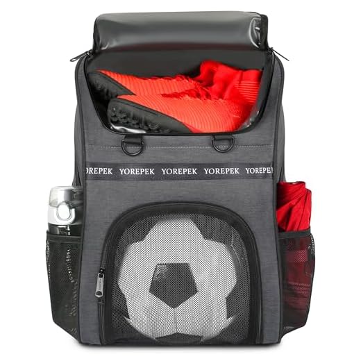 YOREPEK Soccer Bag, Soccer Backpack with Ball Compartment for Youth Boys and Girls Fit Basketball Volleyball, Large Capacity Sports Equipment Bags to School Gym Outdoor Camping, Black