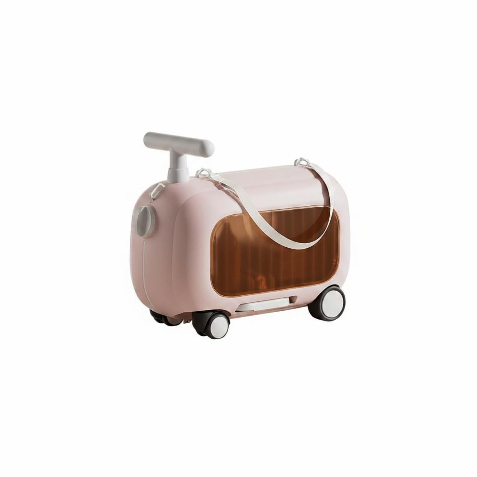 Lightweight Kids Ride on Suitcase Telescopic Handle Ride on Luggage 360° Swivel Wheels Luggage with Seat Large Capacity for Toddlers, Airport, Pink-image-27