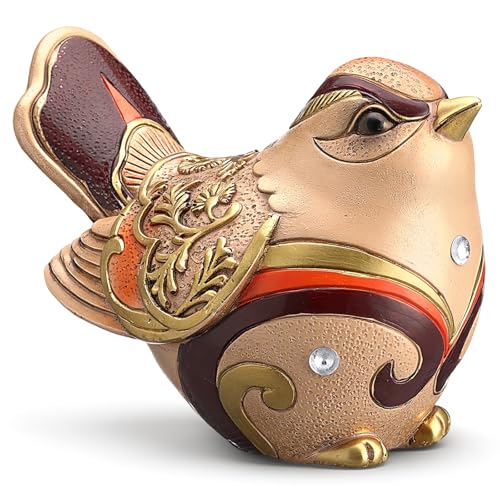 Figurita decorativa vintage de pájaro en resina