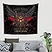 Produktbild O2ECH-8 Punk Metal Skull Theme Tapisserie Hippie klein Dekor für fotografischen Hintergrund - Unheimlicher Schädel Musterdruck für Wohnkultur