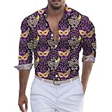 QJDFLL Herren Mardi Langarm Hemd mit Zahlen 3D gedrucktes Hemdoberteil Knopf lustige kostüme männer Carnival Bier kostüm Fasching Karneval(Marine,XXL)