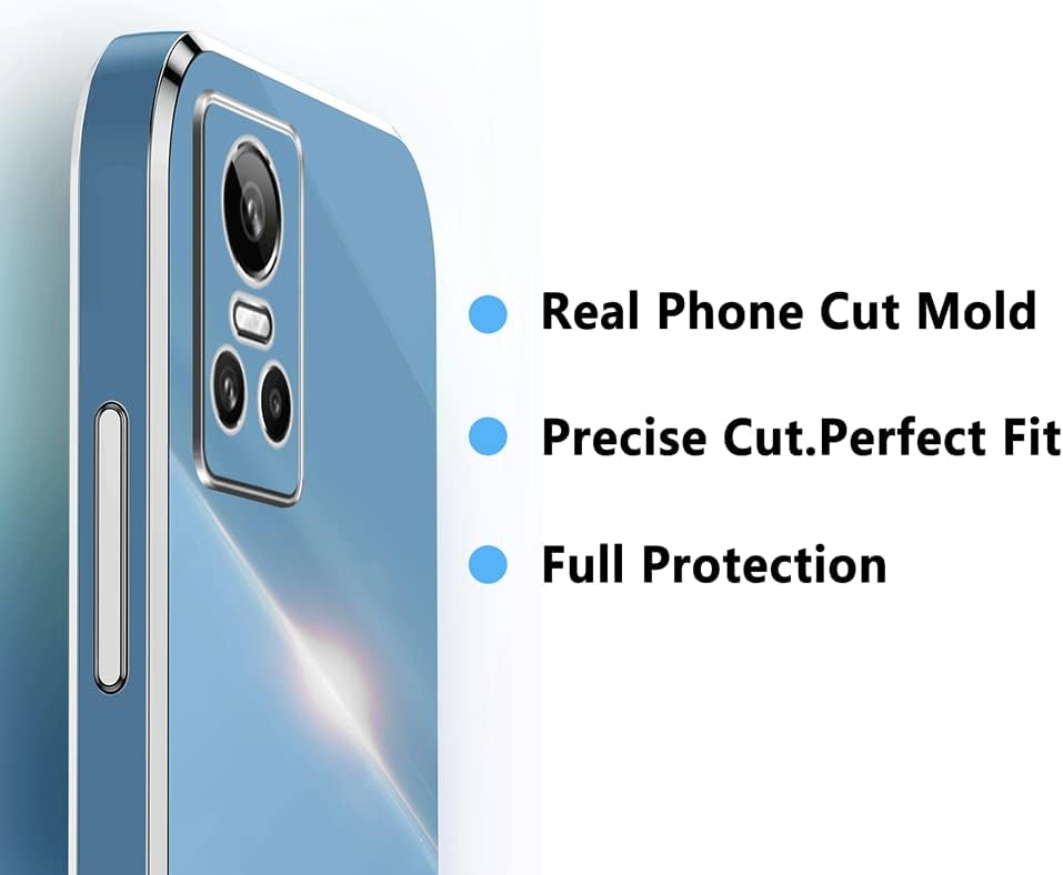 YUWEN Phone Cover Case for Realme GT Neo 3, Golden-Edge Design Colorful Shiny TPU Silicone Stylish Telephone Sleeve Shell - White - Image 3