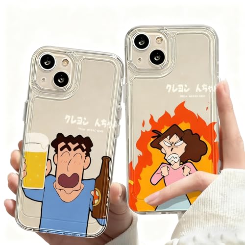 iPhone 16pro 用 ケース クレヨンしんちゃん 漫画 透明ケース TPU 軽い オールインクルーシブ 黄ばみを防ぐ シンプル 面白い