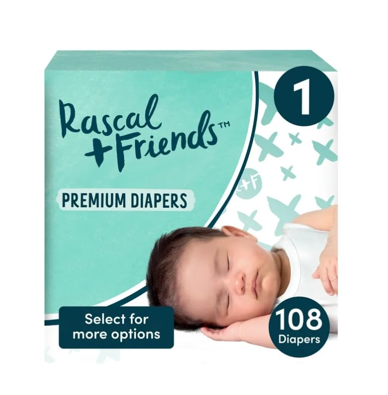 Image of Generic Rascal + Friends Premium Diapers, Size 1, 108 Count