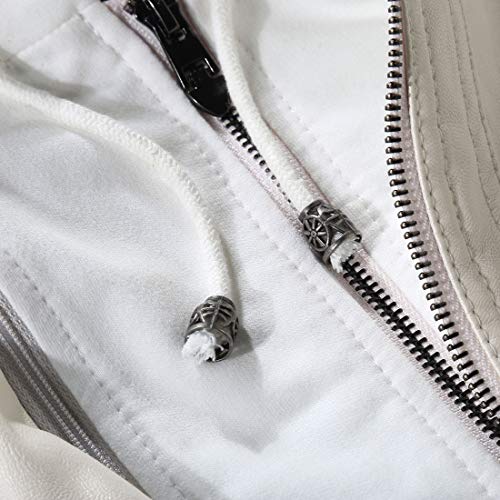 Tanming Womens Faux Leather Jacket Hooded Moto Biker Coat Outerwear Fall Fashion Outfits Winter Clothes