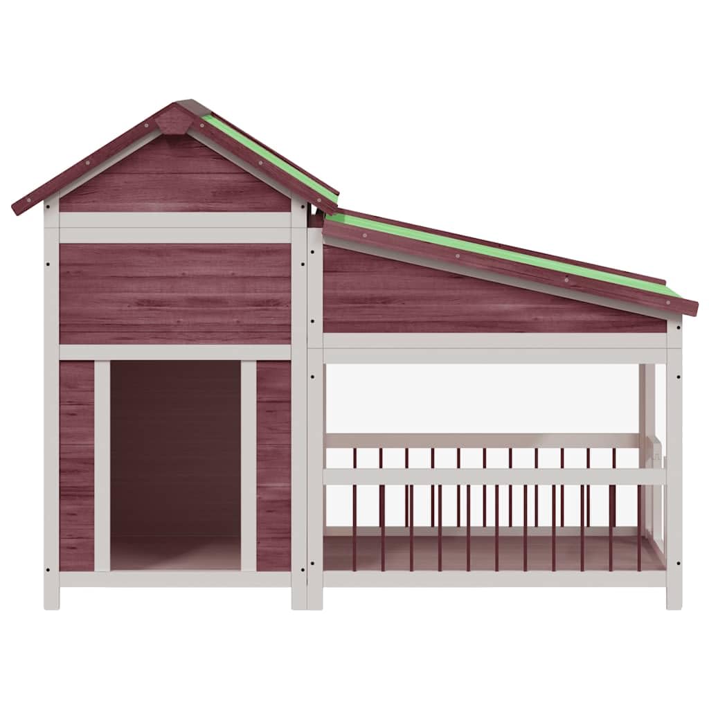 Caseta para perros de madera de pino maciza, 143 x 60,5 x 109 cm, con techo impermeable, gran entrada para jardín, protección y seguridad para perros cachorros
