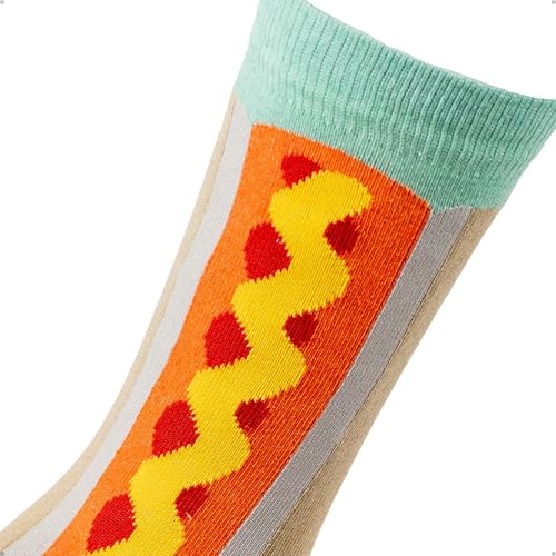 Kit 3 Meias Divertidas Estampadas Oddo Cano Longo Colorida Hotdog