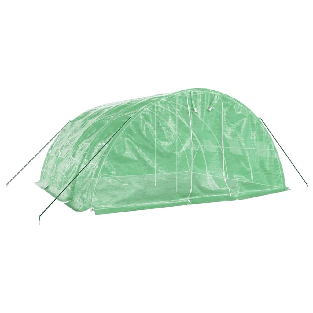 Homgoday Invernadero con Estructura de Acero Verde 20 m² 5x4x2,3 m, Invernadero Caseta Jardín Terraza Plantas Semilla Cultivo Huerto Verduras Cubierta Casero