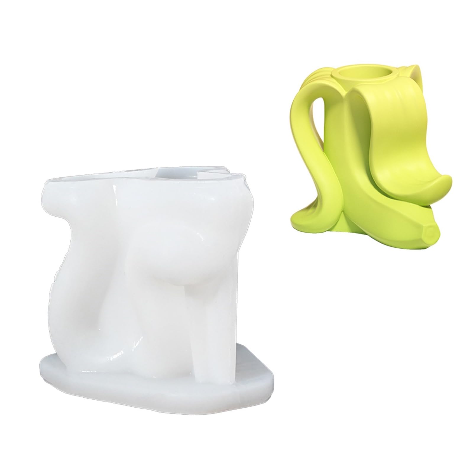 NEWFT Craft Candle Bracket Banana Shape Crafting Unique Candle Holder for Home and Table Decorating