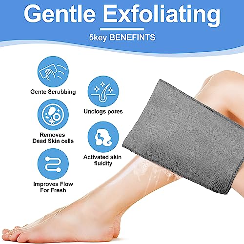 Image of Tatuo 12 Pack Korean Exfoliating Mitts, Italy Towel,9.5 x 5.7 in,3 Colors