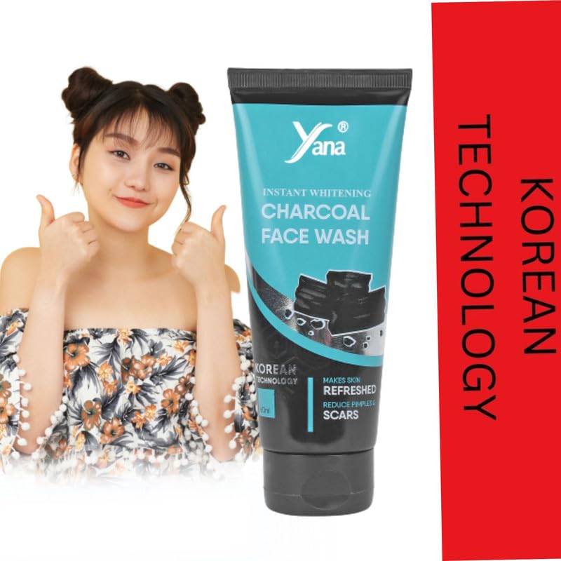 YANA INSTANT WHITENING CHARCOAL FACE WASH / FACE WASH FOR PIMPLES FOR MEN NATURAL