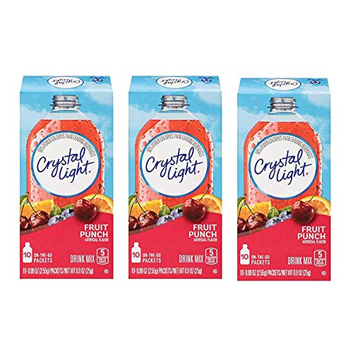 Crystal Light Drink Mix, On The Go Packets, (Fruit Punch, 3 - Pack,30 Count)