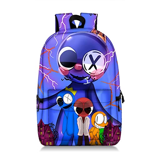 Mochila Rainbow Friends con estampado 3D de dibujos animados, mochila escolar para estudiantes, mochila ligera para laptop para niños y niñas, Tipo 8 Cover